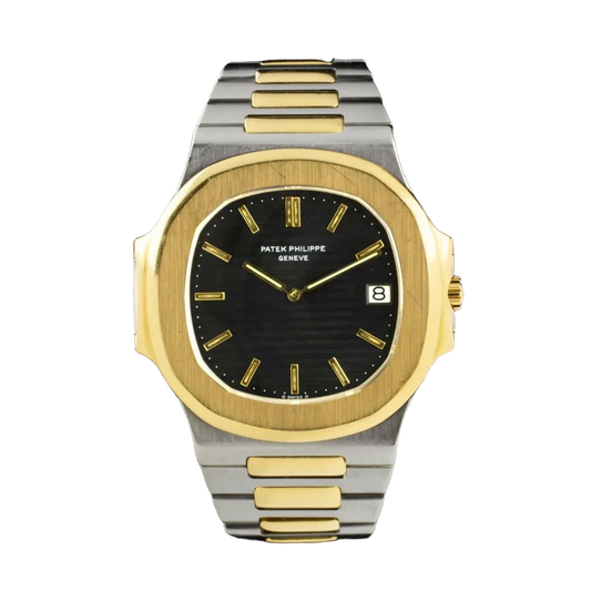 Luxury Two-Tone Patek Philippe with Black Dial | Premium Watch for Gentlemen – Now Available
