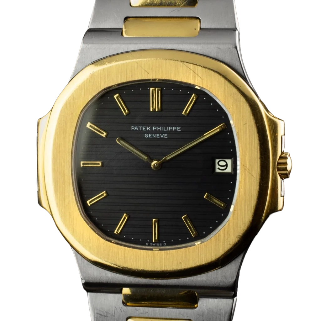 Luxury Two-Tone Patek Philippe with Black Dial | Premium Watch for Gentlemen – Now Available